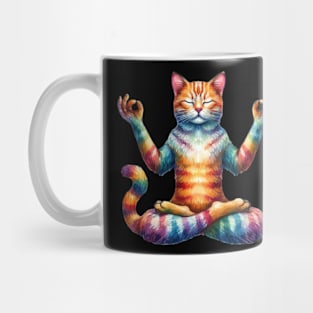 Rainbow Yogi Cat Mug